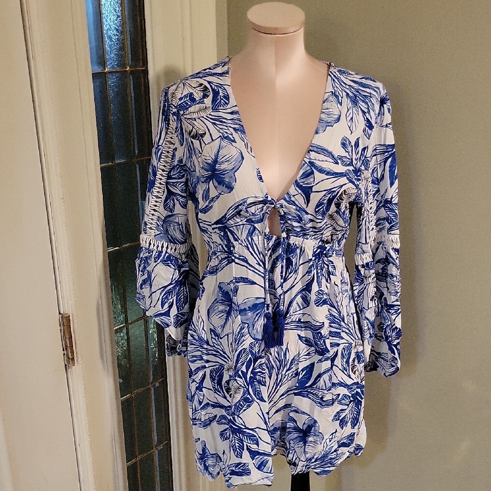 Blue Island Leaf Coverup Size M